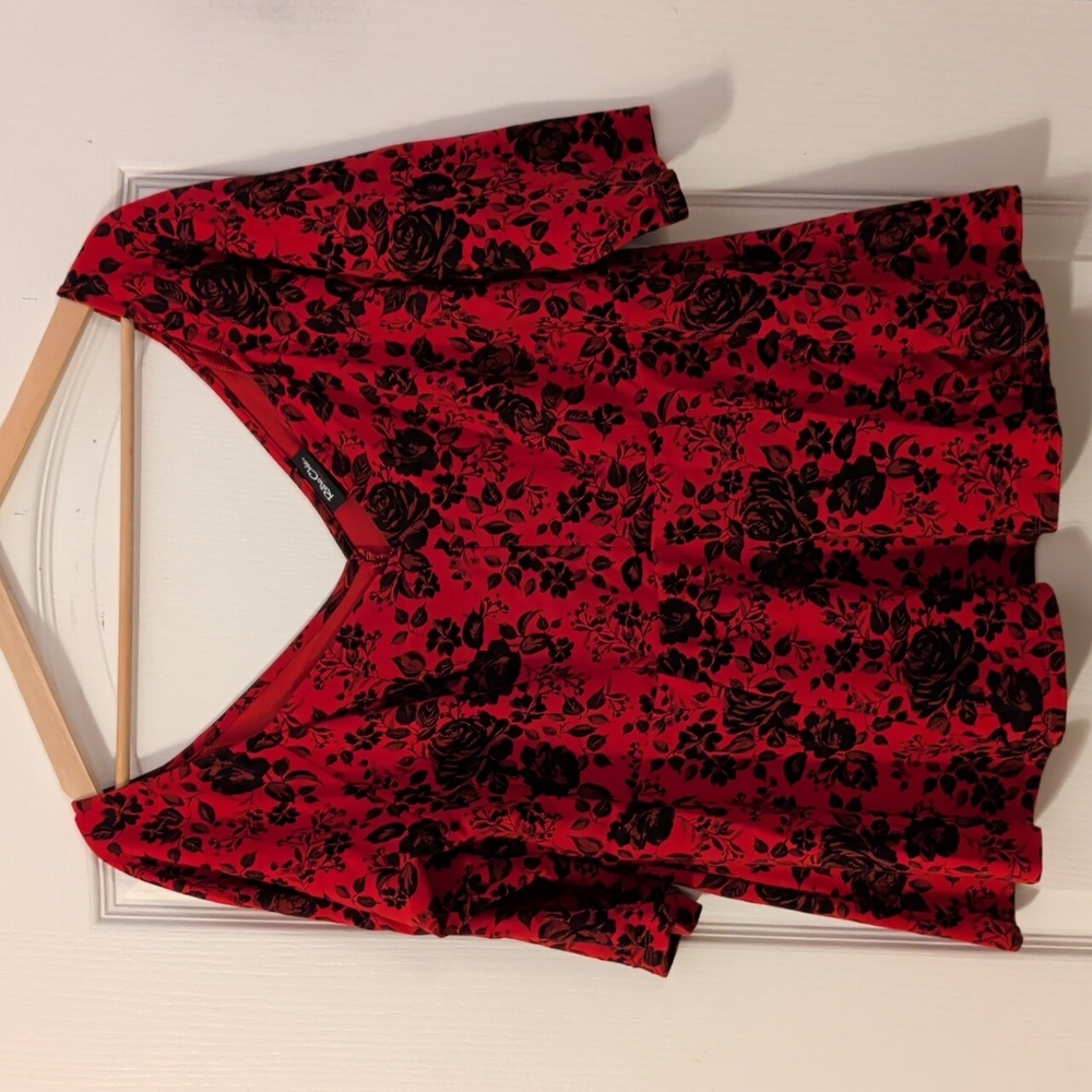 Torrid Retro Chic Rose Peplum Top